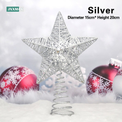 Išpardavimas Mirksintis Kalėdų eglutės viršus Geležinės žvaigždės Kalėdų puošmena Namai Kalėdų eglutės papuošalai Navidad Naujieji Metai Natal Noel