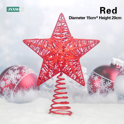 Išpardavimas Mirksintis Kalėdų eglutės viršus Geležinės žvaigždės Kalėdų puošmena Namai Kalėdų eglutės papuošalai Navidad Naujieji Metai Natal Noel