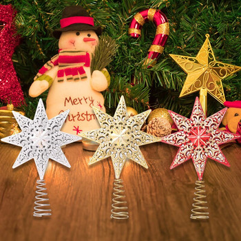 Коледна осем заострена звезда Tree Topper Коледно дърво Орнамент за домашно парти Декорация на проектор Коледно дърво Toppers