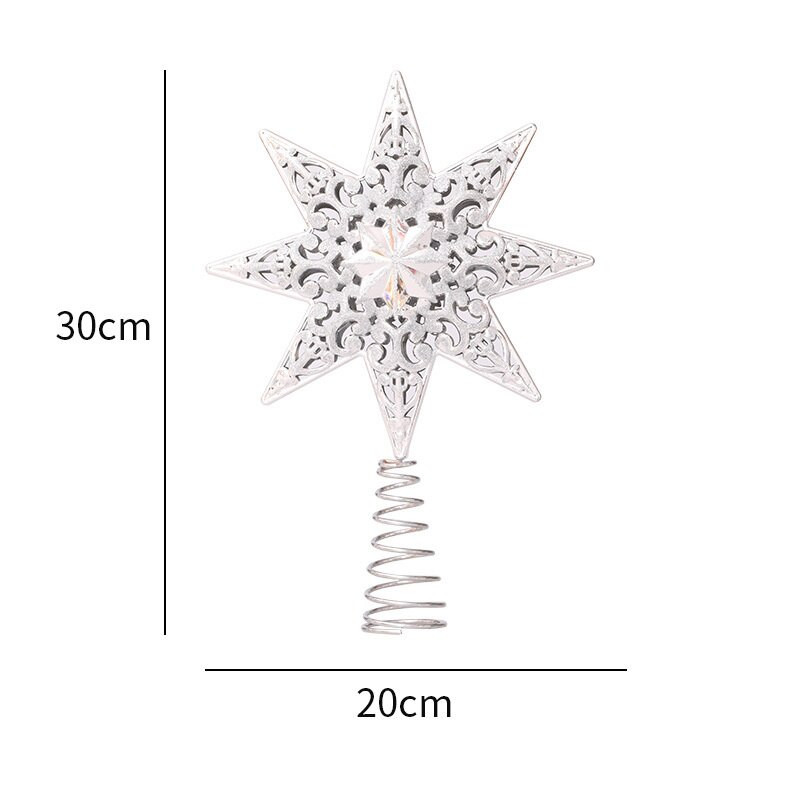Božićna osmerokraka zvijezda na vrhu drvca Ukras za božićno drvce za kućnu zabavu Projektor Dekoracija na vrhu Božićnog drvca