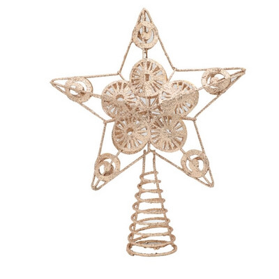 Metalni ukras za božićno drvce s petokrakom zvijezdom Dekoracija za svatove