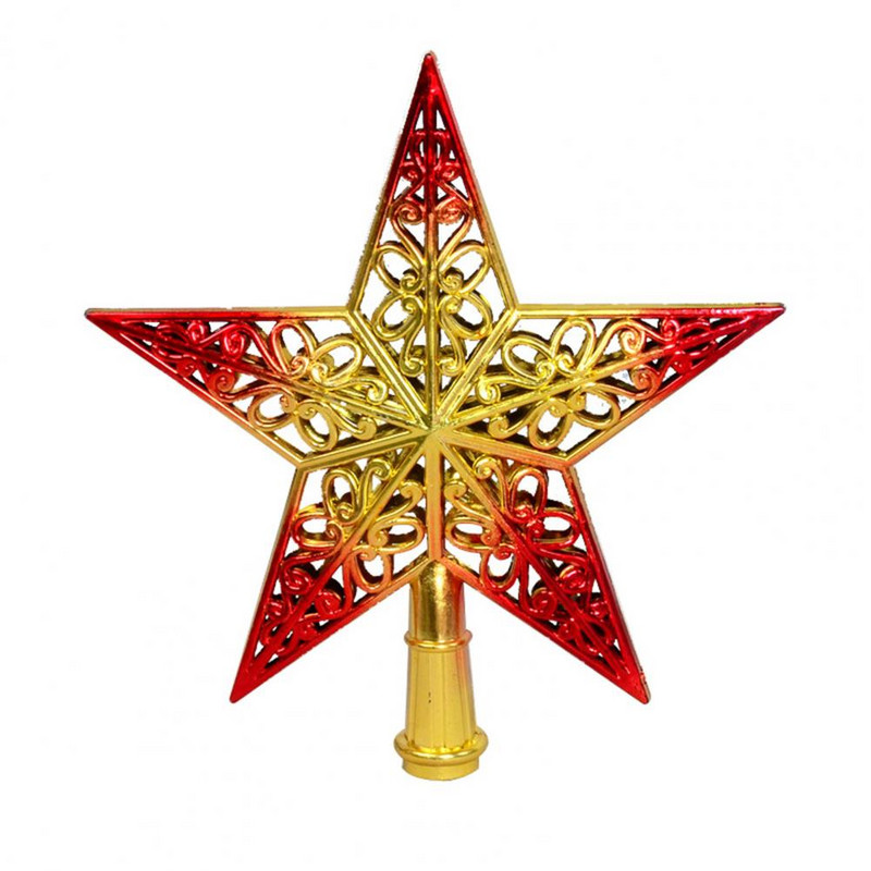 Sileda pinnaga plastist täiustab õhkkonda pühadepidu Jõulupuu ladvatähe ornament Jõulupuu tipptäht koju