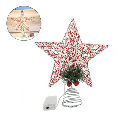 Μεγάλη αντοχή στη σκουριά Glowing Treetop Star Holiday Photography Prop Iron Glowing Tree Top Star for Home