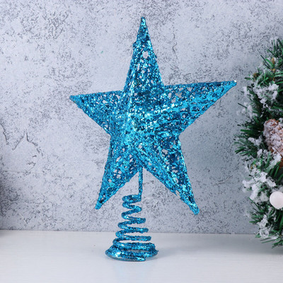 Коледна елха Topper Starblue Decorationsdecor Украса Празнични орнаменти Glitteredornament Блестяща метална декорация Звезди
