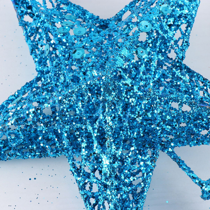 Коледна елха Topper Starblue Decorationsdecor Украса Празнични орнаменти Glitteredornament Блестяща метална декорация Звезди