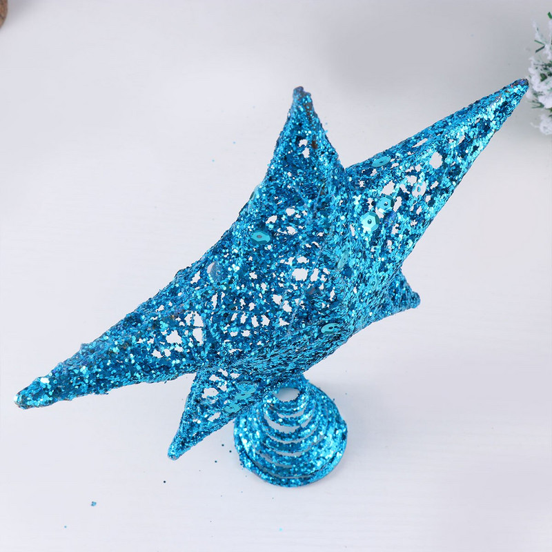 Коледна елха Topper Starblue Decorationsdecor Украса Празнични орнаменти Glitteredornament Блестяща метална декорация Звезди