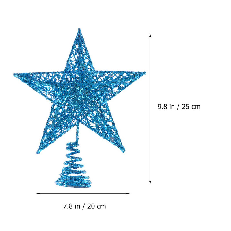 Коледна елха Topper Starblue Decorationsdecor Украса Празнични орнаменти Glitteredornament Блестяща метална декорация Звезди