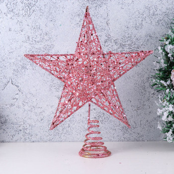 Коледна звезда за елха Topper Ornamentornaments Празнични бляскави декорации Toppers Decor Treetop Glitter Златно сърце Украшение