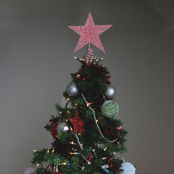 Коледна звезда за елха Topper Ornamentornaments Празнични бляскави декорации Toppers Decor Treetop Glitter Златно сърце Украшение