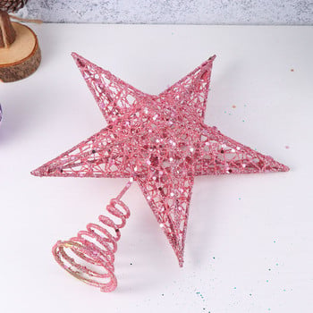 Коледна звезда за елха Topper Ornamentornaments Празнични бляскави декорации Toppers Decor Treetop Glitter Златно сърце Украшение