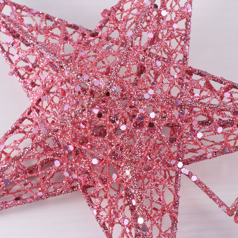 Vrh božićne zvijezde na vrhu ukrasa za božićno drvce Blagdanski svjetlucavi ukrasi Ukrasi na vrhu krošnje drvca Svjetlucavi zlatni ukras u obliku srca