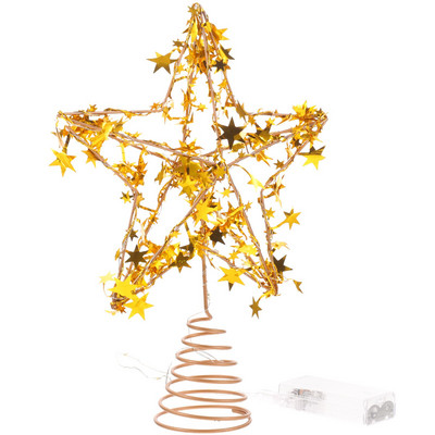 Tree Topper Star Χριστουγεννιάτικο δέντρο Led Διακοσμήσεις Διακοσμήσεις Φωτιστικό Στολίδι Glitter Στολίδια Προμήθειες πάρτι Φωτάκια Τελικό