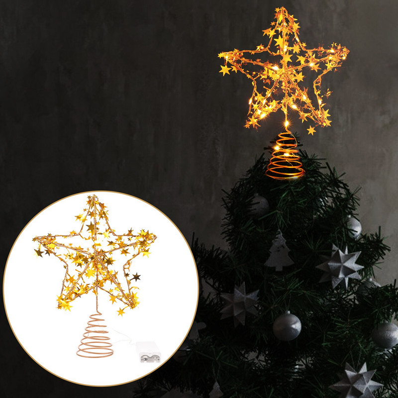 Tree Topper Star Christmastreetop Led Decorations Decoration Svjetlosni ukras Svjetlucavi ukrasi Potrepštine za zabavu Svjetla Završetak