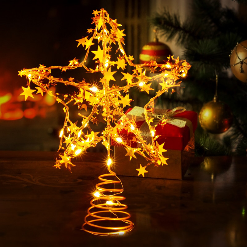 Tree Topper Star Christmastreetop Led Decorations Decoration Svjetlosni ukras Svjetlucavi ukrasi Potrepštine za zabavu Svjetla Završetak