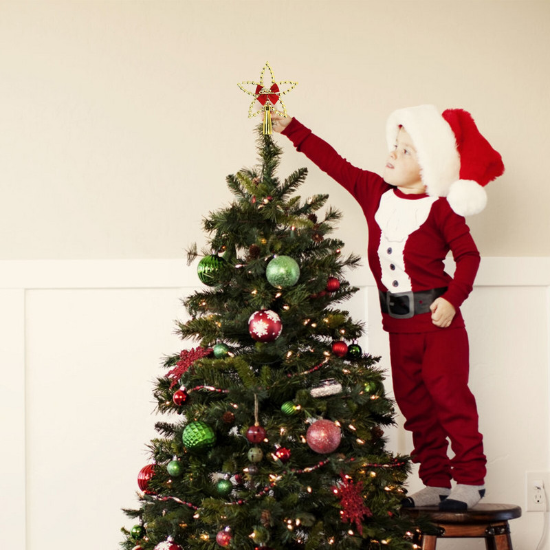 Božićno drvce Neosvijetljeno Božićno drvce Topper Ornament Star Ornament Metalni dizajn za unutarnje vanjske PR rasprodaje