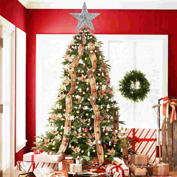 20cm Silver Topper Star Tree Exquisite Shimmery Star Χριστουγεννιάτικο Δέντρο Topper Χριστουγεννιάτικο Δέντρο Διακόσμηση 5 Point Star