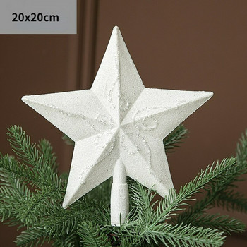 1 τμχ Glitter Λευκό Χριστουγεννιάτικο Δέντρο Κορυφαίο αστέρι Καλά Χριστουγεννιάτικα Διακοσμητικά για το Σπίτι 2022 Πρωτοχρονιά Natal Noel 2023 Χριστουγεννιάτικα στολίδια