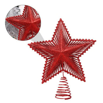 Holiday Tree Toppers Χριστουγεννιάτικο δέντρο με αστέρι στολίδι Μεταλλικό κάλυμμα δέντρου Χριστουγεννιάτικο δέντρο στολίδια Red Star Tree Topper