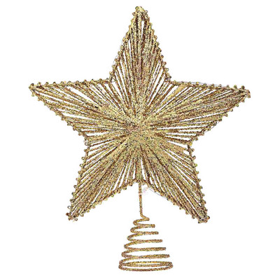 Tree Star Topper Χριστουγεννιάτικο Φωτιστικό Toppersxmas Led Stars Lighted Gold Διακοσμητικά Glitter Vintage Διακόσμηση Μεταλλικά Φωτάκια Δέντρο