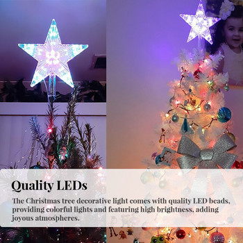 Многоцветни осветени звезди Коледна празнична елха Ярки коледни сватбени новогодишни винтидж аксесоари