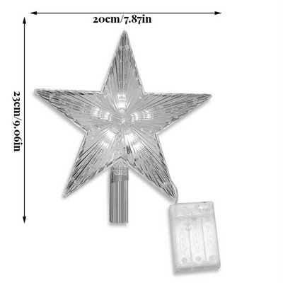 Topper cu stele iluminat multicolor pentru brad de sarbatoare de Craciun Luminos stralucitor Craciun nunta Anul Nou Accesorii vintage