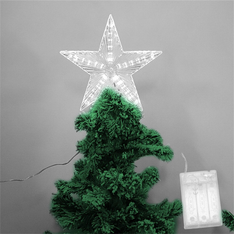 Topper cu stele iluminat multicolor pentru brad de sarbatoare de Craciun Luminos stralucitor Craciun nunta Anul Nou Accesorii vintage