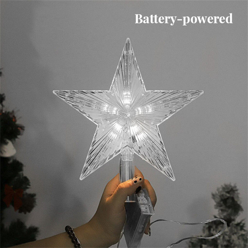 Topper cu stele iluminat multicolor pentru brad de sarbatoare de Craciun Luminos stralucitor Craciun nunta Anul Nou Accesorii vintage