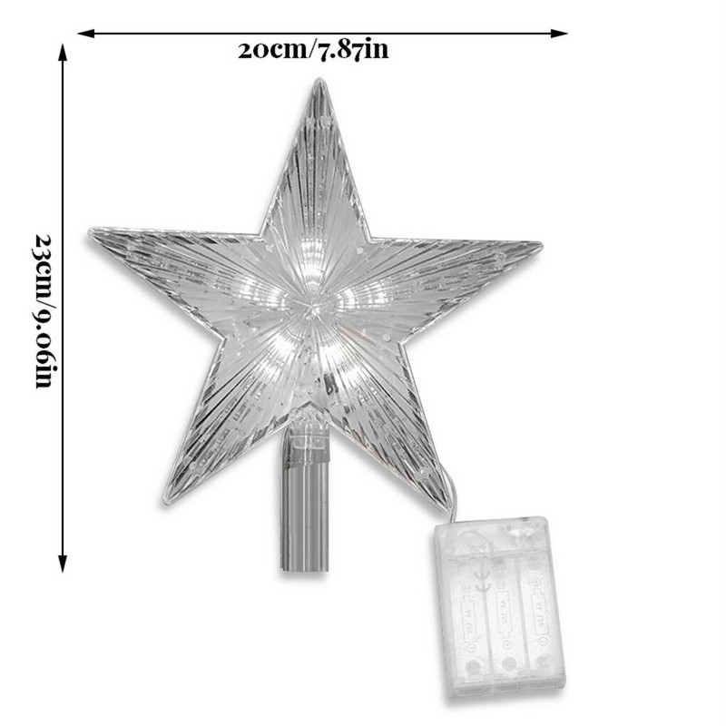 Topper cu stele iluminat multicolor pentru brad de sarbatoare de Craciun Luminos stralucitor Craciun nunta Anul Nou Accesorii vintage