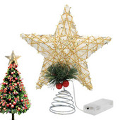 Коледно дърво Top Light Star Tree Topper осветено с LED светлини Plug-in коледно дърво Орнамент за вътрешен офис Коледа