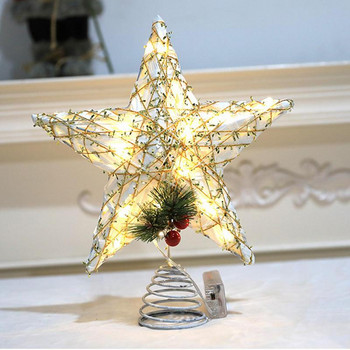 Χριστουγεννιάτικο Δέντρο Κορυφαίο Φωτιστικό Star Tree Topper Lighted with LED Lights Plug-in Χριστουγεννιάτικο Δέντρο Στολίδι για Εσωτερικό Γραφείο Χριστουγεννιάτικο