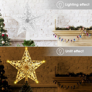 Χριστουγεννιάτικο Δέντρο Star Topper LED Lighted Star Χριστουγεννιάτικο Δέντρο Κορυφή διακόσμηση με μπαταρία Noel Navidad 2023 Χριστουγεννιάτικα ζεστά στολίδια