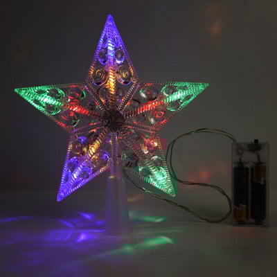 Zvjezdica za božićno drvce LED osvijetljena zvijezda Dekoracija vrha božićnog drvca Na baterije Noel Navidad 2023 Božićni topli svjetlosni ukrasi