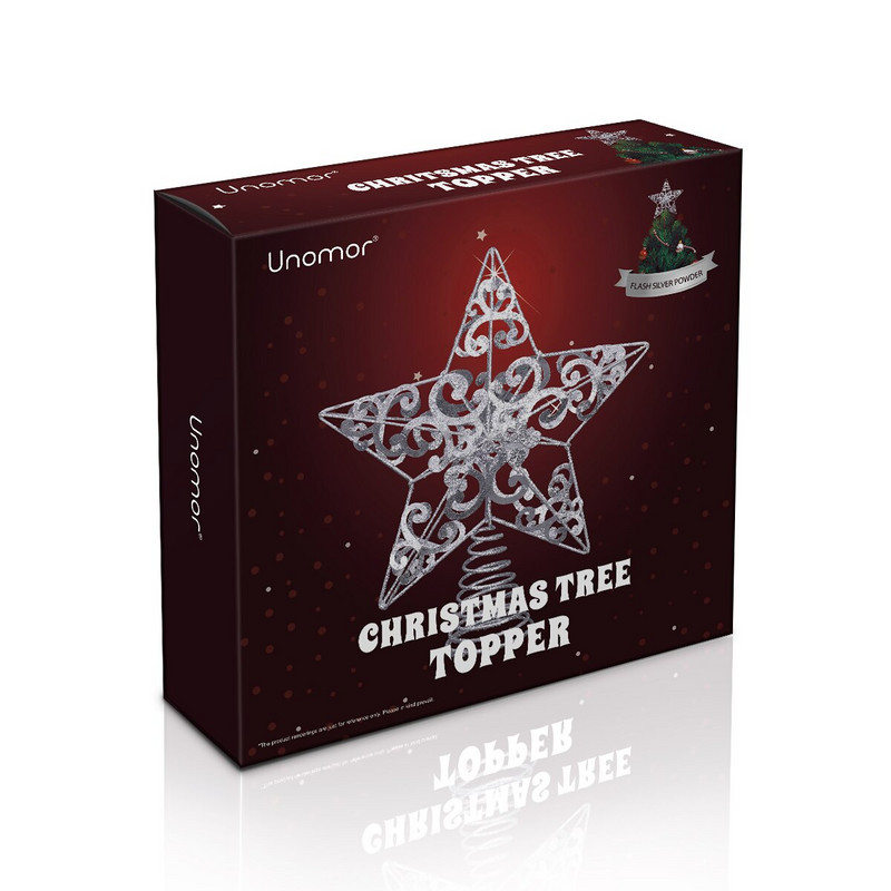 Tree Christmas Star Topperlighted Toppers Puude kaunistused Dekoratsioon juulis Jõulukaunistus Hõbedane 