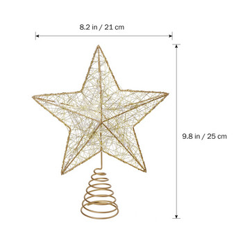 Χριστουγεννιάτικο δέντρο Topper Star OrnamentsΧρυσό Διακόσμηση Χριστουγεννιάτικα Διακοσμητικά Φωτιζόμενη Μέταλλο Δέντρου Γυαλιστερήαπό Αντικαταστάσιμο Στολίδι Tre