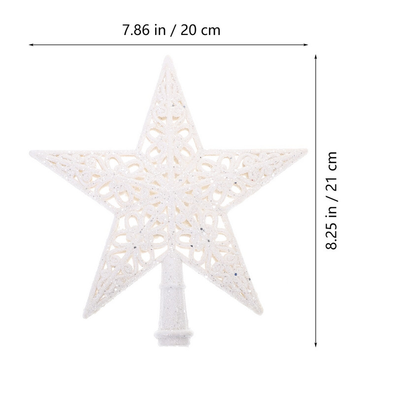 Tree Topper Star Božićni ukras Dekoracija vrhova drvca Vintage Glitteredhome Blagdanska dekoracija Dekoracije Svjetlucave potrepštine za zabavu