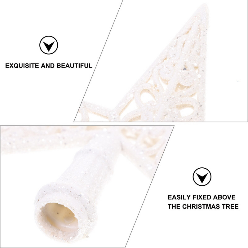 Tree Topper Star Božićni ukras Dekoracija vrhova drvca Vintage Glitteredhome Blagdanska dekoracija Dekoracije Svjetlucave potrepštine za zabavu