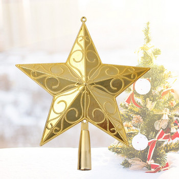 Tree Star Topper Christmas Treetop Decor Holiday Sparkling Metal Gloden Home Glitter Festival ornamentgold Glittered Yule