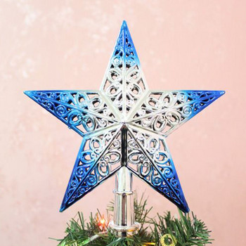 1 бр. Златен блясък Коледна елха Top Star Xmas Tree Topper Декорация Орнаменти за дома Navidad Нова година 2022 Natal Noel