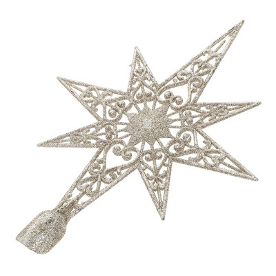 Tree Star Christmas Topper Božićni ukras Treetop Decor Ornament Home Vintage Glitterpentagram Point 8 Silver Blagdanski Diy