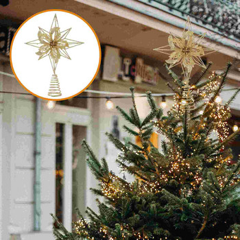 Tree Topper Star Christmasdecoration Toppers Treetop Decor Декоративен празничен искрящ орнамент Подпора Домашен бляскав проектор