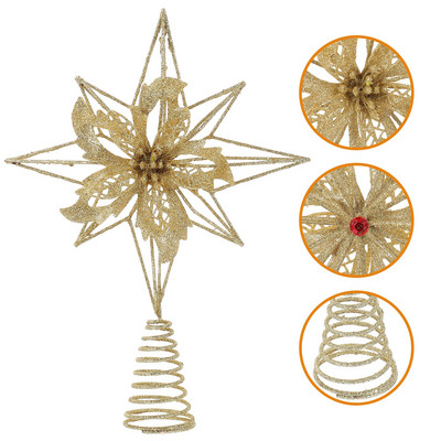 Tree Topper Star Χριστουγεννιάτικη διακόσμηση Toppers Treetop Decor Διακοσμητικό Holiday Sparklingornament Prop Home Glitter Projector