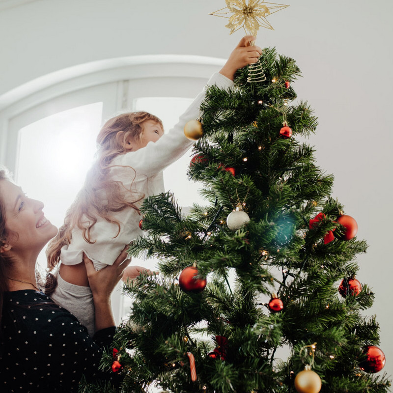 Tree Topper Star Božićni ukrasi Toppers Treetop Decor Dekorativni blagdanski svjetlucavi ukrasni rekvizit Kućni svjetlucavi projektor