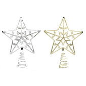 Издълбани орнаменти за върха на коледната елха Звезди Декоративни реквизити Метални коледни декорации за върхове на дърво за фестивал на закрито Зимна ваканция