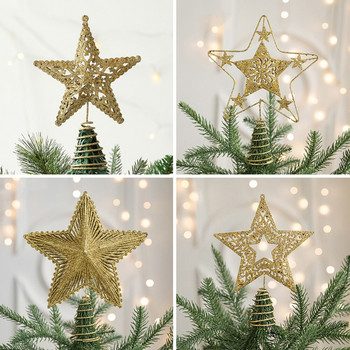 Χρυσό χριστουγεννιάτικο δέντρο Top Iron Star Χριστουγεννιάτικα στολίδια για στολίδια Χριστουγεννιάτικου δέντρου στο σπίτι Navidad Πρωτοχρονιά 2023 Natal Noel