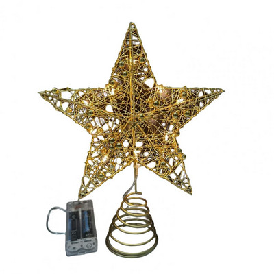 Ukrasni vrh božićnog drvca pentagram/šesterokut/anđeo DIY dekoracija Izvrsna svjetleća LED zvijezda na vrhu božićnog drvca