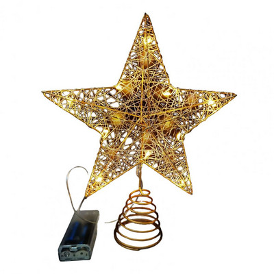 Ukrasni vrh božićnog drvca pentagram/šesterokut/anđeo DIY dekoracija Izvrsna svjetleća LED zvijezda na vrhu božićnog drvca