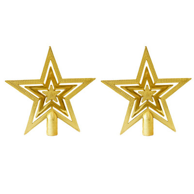 Zlatni/crveni privjesak 10 cm plastični ukrasi za božićno drvce Petokraka zvijezda ukrasni božićni privjesak