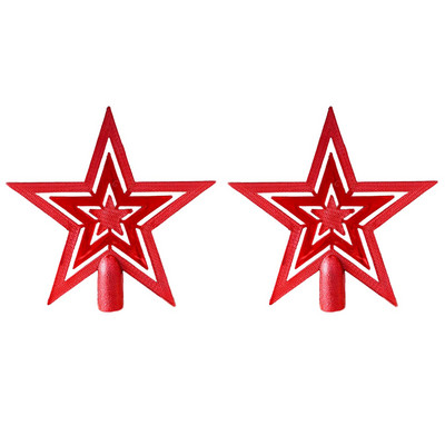Zlatni/crveni privjesak 10 cm plastični ukrasi za božićno drvce Petokraka zvijezda ukrasni božićni privjesak