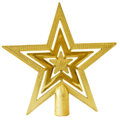 Ziemassvētku eglītes augšējā piecstaru zvaigzne Ziemassvētku eglīšu galotņu rotājumi sequins dobi starojums trīsdimensiju Natal Tree top zvaigzne