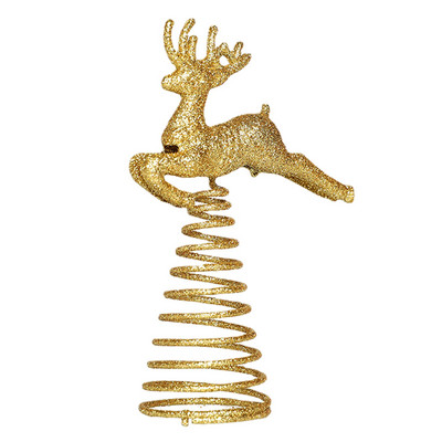 Sädelev jõulutähe ladvik Kuldne jõulutähe armastus põdra pentagramm, valgustatud õõnes puulatt peokaunistuseks